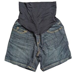 NEW LIZ LANGE Maternity XS Extra Small Shorts Dark Denim Jean Full Panel NWT